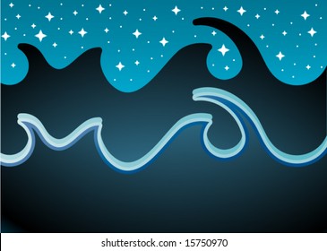 troubled waters - waves and stars