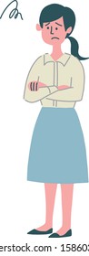 Troubled woman gesture simple illustration