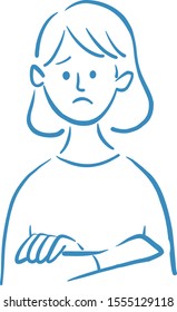  Troubled woman simple vector illustration
