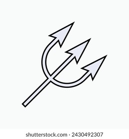 Troublemaker Icon. Trident, Devil. Bad Guys Symbol - Vector. 