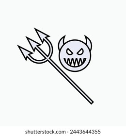 Troublemaker Icon. Trident, Devil. Bad Guys Symbol - Vector. 