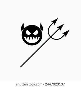 Troublemaker Icon. Trident, Devil. Bad Guys Symbol - Vector.  svg