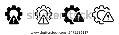 Troubleshoot filled and line vector icons set. Troubleshoot icons