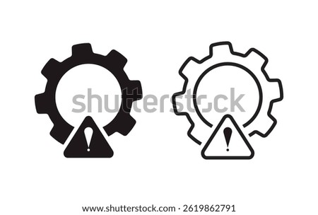 Troubleshoot filled and line vector icons set. Troubleshoot icons