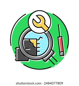 resolución de problemas dispositivos electrónica icono de color Vector. resolución de problemas dispositivos signo electrónico. ilustración de símbolo aislado