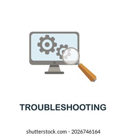 Troubleshooting flat icon. Colored sign from customer service collection. Creative Troubleshooting icon illustration for web design, infographics and more