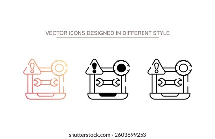 Troubleshooting icon design with white background stock illustration