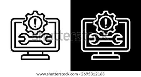 Troubleshooting Icon Of Flat Black And White Style