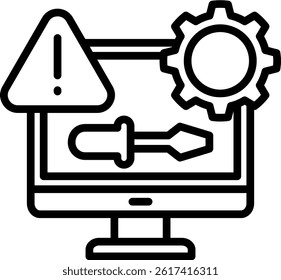 Troubleshooting Icon Line Vector Illustration