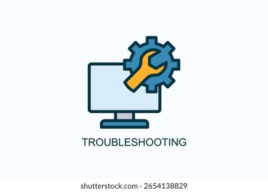 Solução De Problemas De Ilustração De Vetor Isolado De Ícone Ou Logotipo