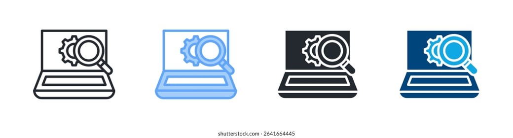 Troubleshooting Icon Set Multiple Style. Design In Outline, Blue, Glyph, Dualtone