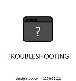 Icono de resolución de problemas. Icono de localización de averías en fondo blanco, ilustración vectorial para web y móvil