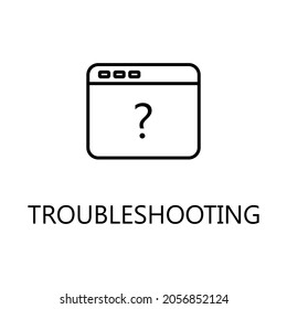 Icono de resolución de problemas. Icono de localización de averías en fondo blanco, ilustración vectorial para web y móvil
