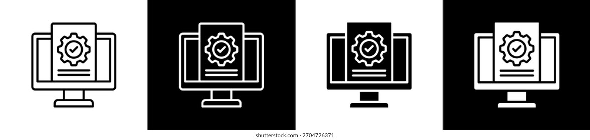 Troubleshooting icon variations in line and glyph style on black and white background