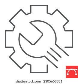 Troubleshooting line icon, solution and business, maintenance vector icon, vector graphics, editable stroke outline sign, eps 10.