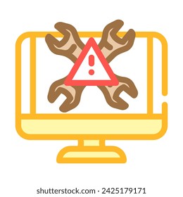 troubleshooting pc repair computer color icon vector. troubleshooting pc repair computer sign. isolated symbol illustration