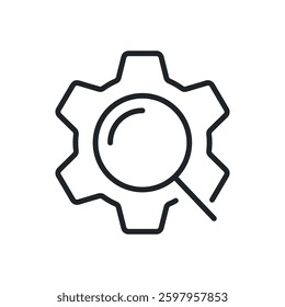 Troubleshooting setup thin line icons. Perfect pixel on transparent background