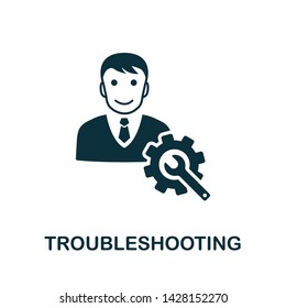 Troubleshooting vector icon illustration. Creative sign from icons collection. Filled flat Troubleshooting icon for computer and mobile. Symbol, logo vector graphics.