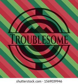 Troublesome christmas emblem. Vector Illustration. Detailed.