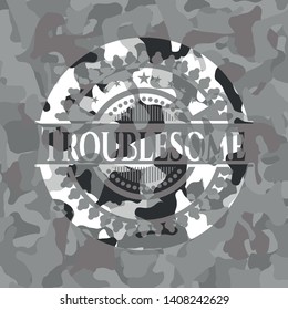 Troublesome on grey camo pattern