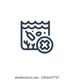 Troubling Marine Pollution vector icon illustration