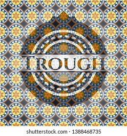 Trough arabic style emblem. Arabesque decoration.