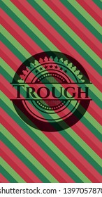 Trough christmas emblem background. Vector Illustration. Detailed.