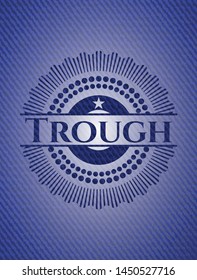 Trough denim background. Vector Illustration. Detailed.