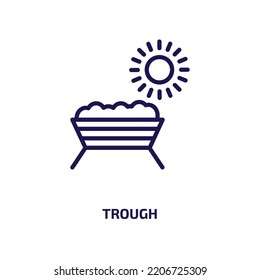 trough icon from agriculture farming and gardening collection. Thin linear trough, character, message outline icon isolated on white background. Line vector trough sign, symbol for web and mobile