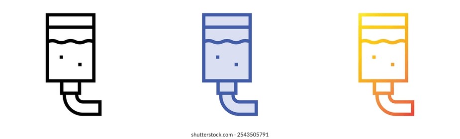 trough icon. Linear, Blue Fill and Gradient Style Design Isolated On White Background