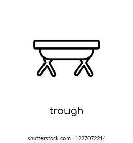 trough icon. Trendy modern flat linear vector trough icon on white background from thin line Agriculture, Farming and Gardening collection, outline vector illustration