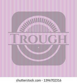 Trough retro pink emblem. Vector Illustration. Detailed.