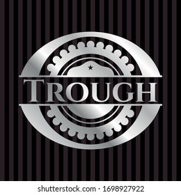 Trough silvery emblem or badge. Vector Illustration. Mosaic.