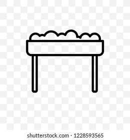 Trough vector linear icon isolated on transparent background, Trough transparency concept can be used for web and mobile