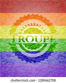 Troupe lgbt colors emblem 