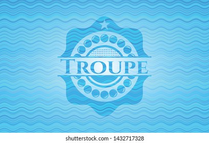Troupe water representation emblem background. Vector Illustration. Detailed.