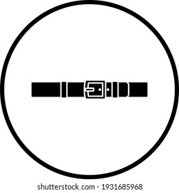 Trouser Belt Icon. Thin Circle Stencil Design. Vector Illustration.