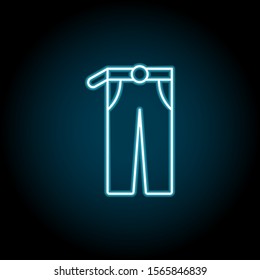 Trouser blue neon icon. Simple thin line, outline vector of autumn icons for ui and ux, website or mobile application