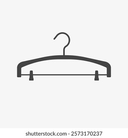 Trouser hanger icon. Black silhouette. Vector illustration