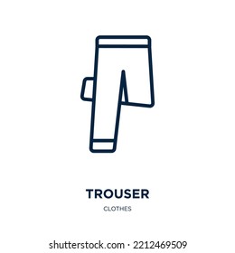 icono del pantalón de la colección de ropa. Pantalón lineal delgado, pantalones, icono de contorno de pantalones aislado en fondo blanco. Signo de trouser vectorial de línea, símbolo para web y móvil
