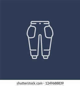 Trouser icon. Trouser linear design concept from Clothes collection. Simple element vector illustration on dark blue background.