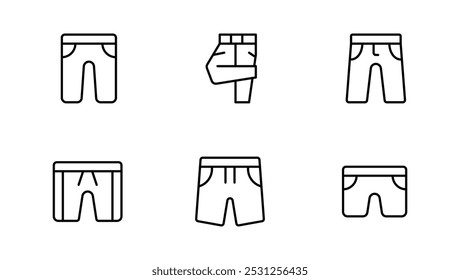 Icono del pantalón, disparos, boxeador, ropa, icono de moda editable Iconos de línea de trazo y conveniente para la página del Web, App móvil, UI, diseño de UX.