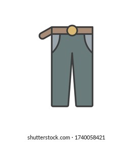Trouser icon. Simple outline colored vector of amusement icons for ui and ux, website or mobile application