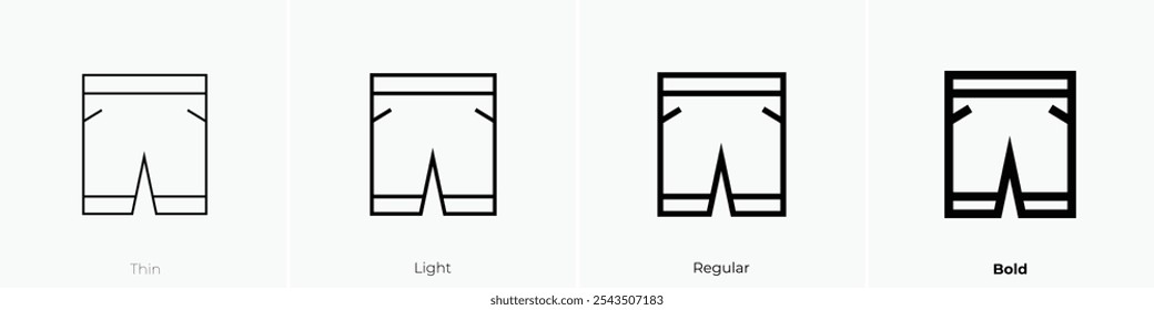 trouser icon. Thin, Light Regular And Bold style design isolated on white background