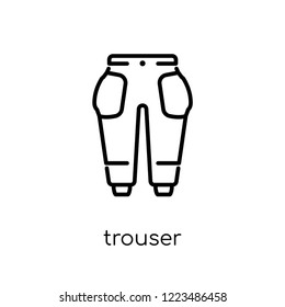 trouser icon. Trendy modern flat linear vector trouser icon on white background from thin line Clothes collection, outline vector illustration