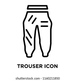 Trouser icon vector isolated on white background, Trouser transparent sign , linear symbol and stroke design elements in outline style