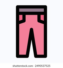 Pantalón, Jeans O Pantalones Icono De Vector. Icono de Vector de color lineal aislado.