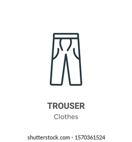 Trouser outline vector icon. Thin line black trouser icon, flat vector simple element illustration from editable clothes concept isolated on white background