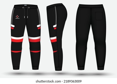 Trouser pant design template and technical fashion illustration for trouser and Sweatpants design