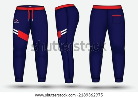 Trouser pant design template and technical fashion illustration for trouser and Sweatpants design